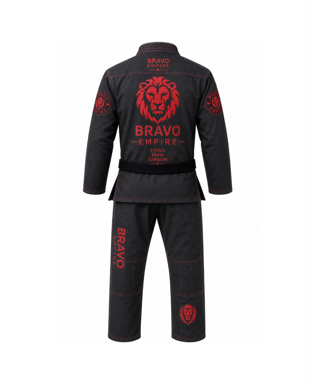 Bravo Empire Premium BJJ Gi – White, Black & Gold