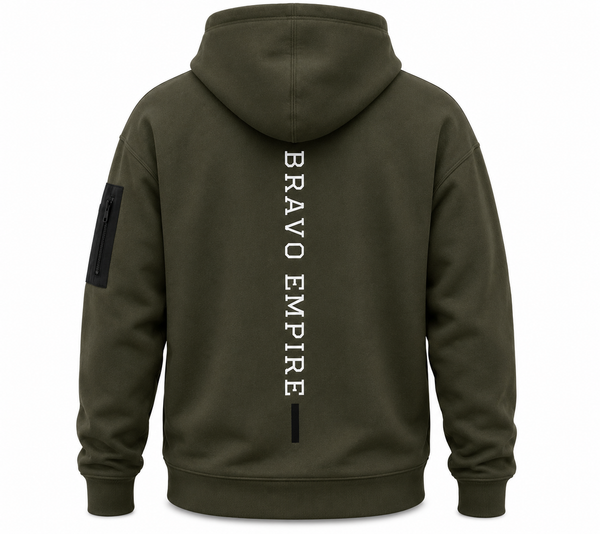 Bravo Empire Utility Zip-Up Hoodie – Olive Green
